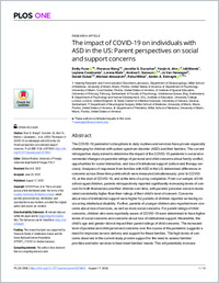 Furar et al. 2022. The impact of COVID-19 on individuals with ASD in the US